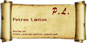 Petres Lantos névjegykártya